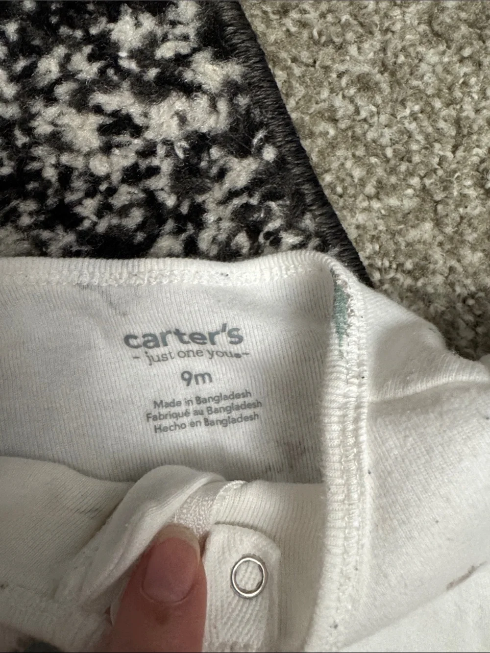 Carter's Dino Footed One-Piece Sleepers - Sage Green & White